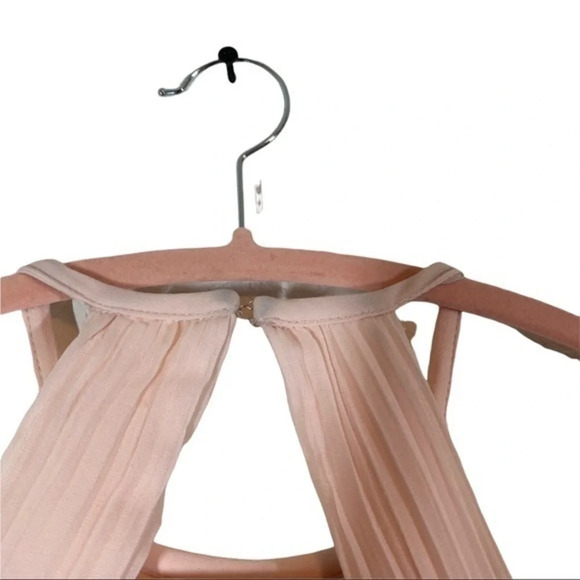 Levkoff Halter Neck Chiffon A-Line backless Gown size 12 in Pastel Pink - Picture 6 of 11